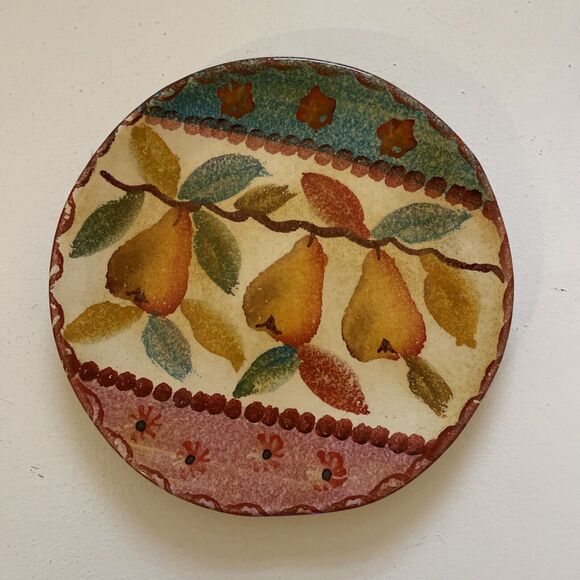 Ceramic "Hand Painted‎ ITALICA ARS" Made in ITALY" 2 Bread Appetizer PLATEs - Picture 3 of 8